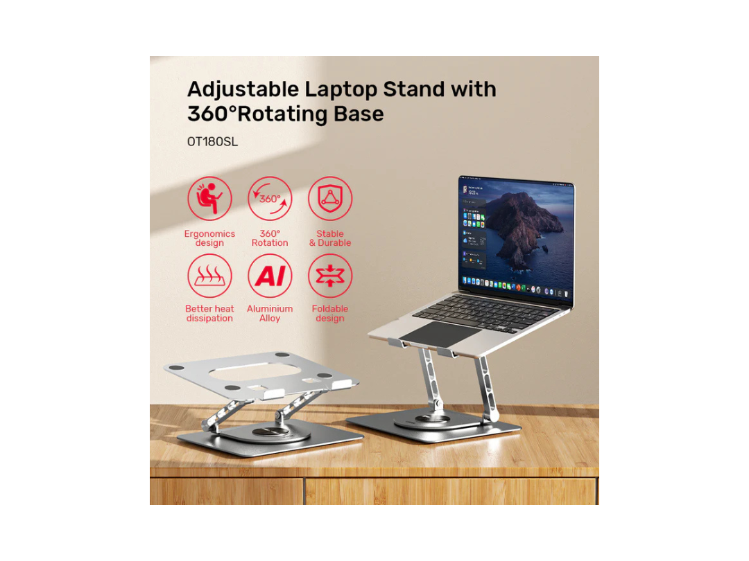 Unitek 360° Rotating Adjustable Laptop Stand - Ergonomic Design Unitek 360° Rotating Adjustable Laptop Stand - Ergonomic Design